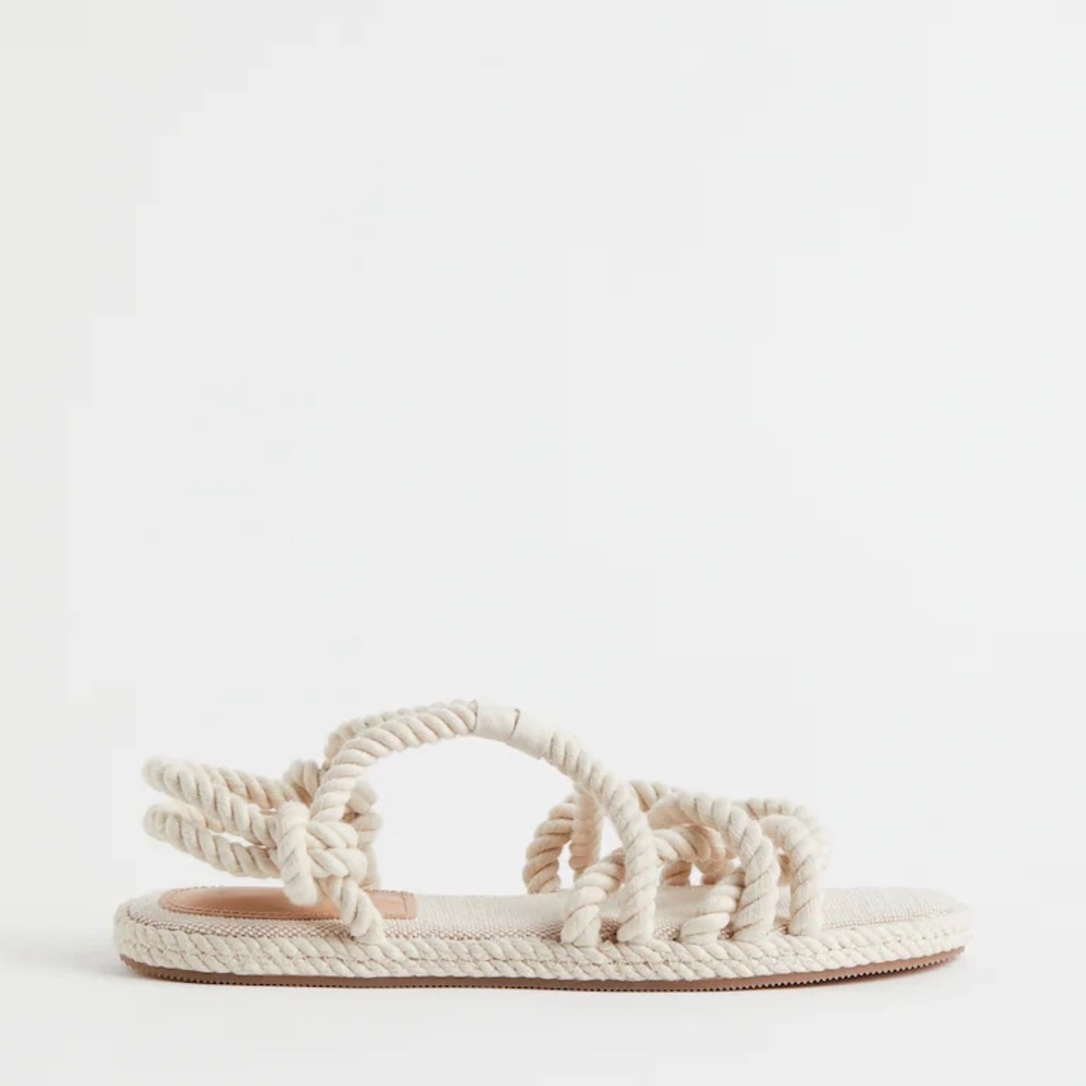 Women's Cream Rope Sandals - Picture 2 of 5